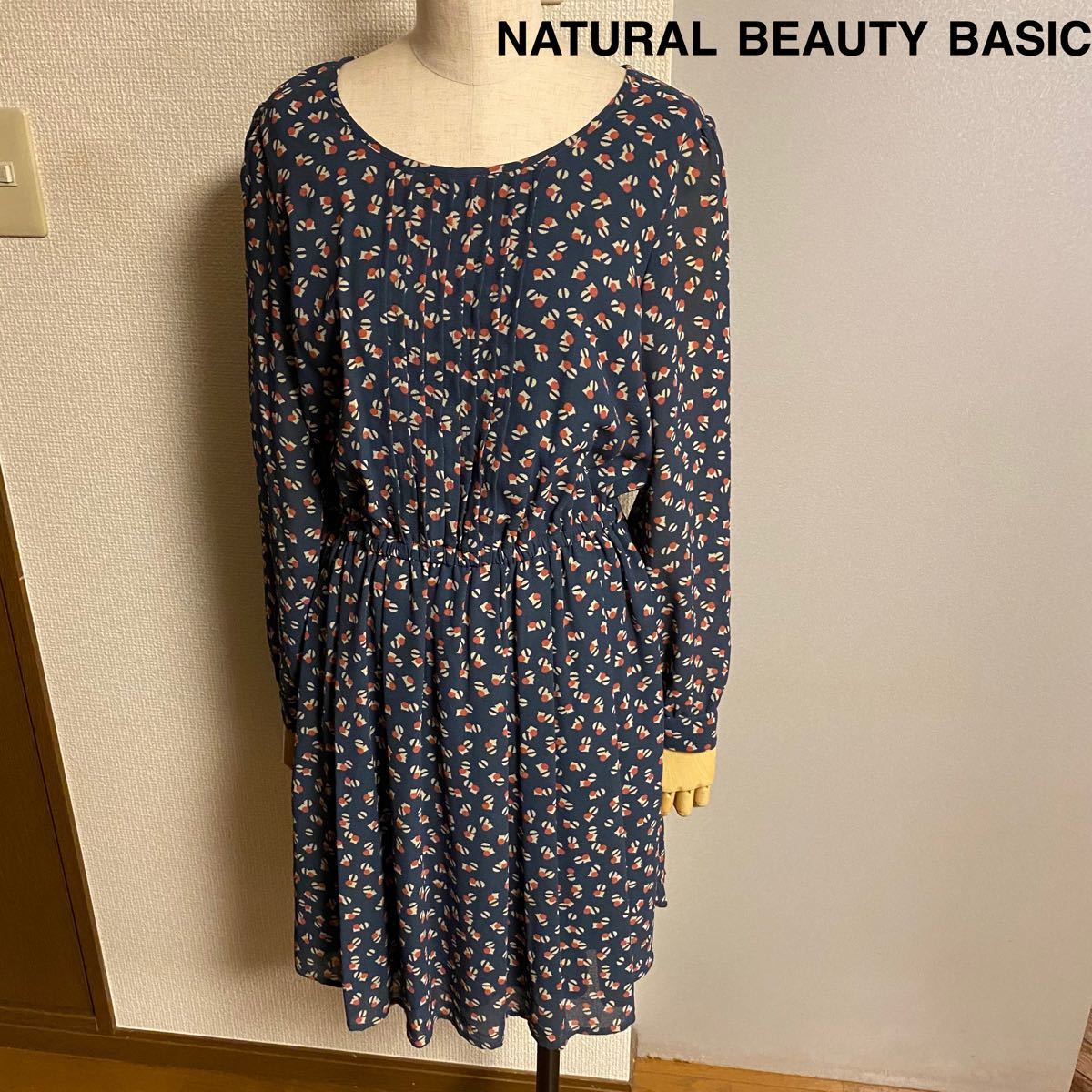 【NATURAL BEAUTY BASIC】柄物　ワンピース　　