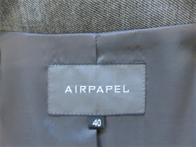 ■新品同様上質美品【AIRPAPEL】エアパペル高級ウールジャケット【40】11号L 光沢グレージャケット j659_画像6