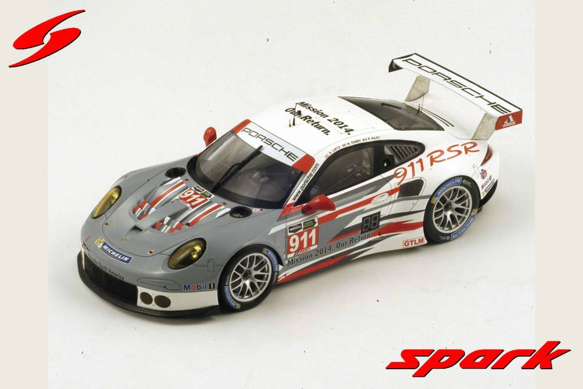 ■限定500pcs. スパークモデル 1/18 2014 ポルシェ911 RSR #911 デイトナ24h クラス優勝