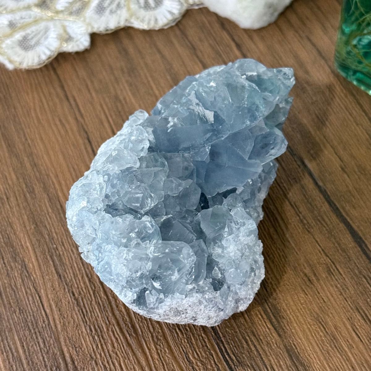 濃い青　セレスタイト　原石　マダガスカル産　トライゴーニック　天然石 濃い青 セレスタイト 原石 マダガスカル産 トライゴーニック