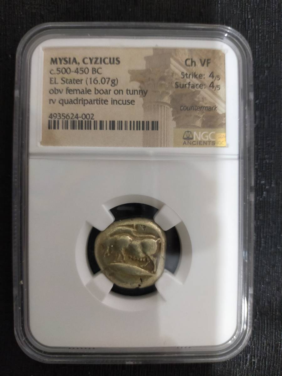 ミュシア　キュジコス　エレクトラム貨　スターテル　BC500-BC450 NGC VF_画像5