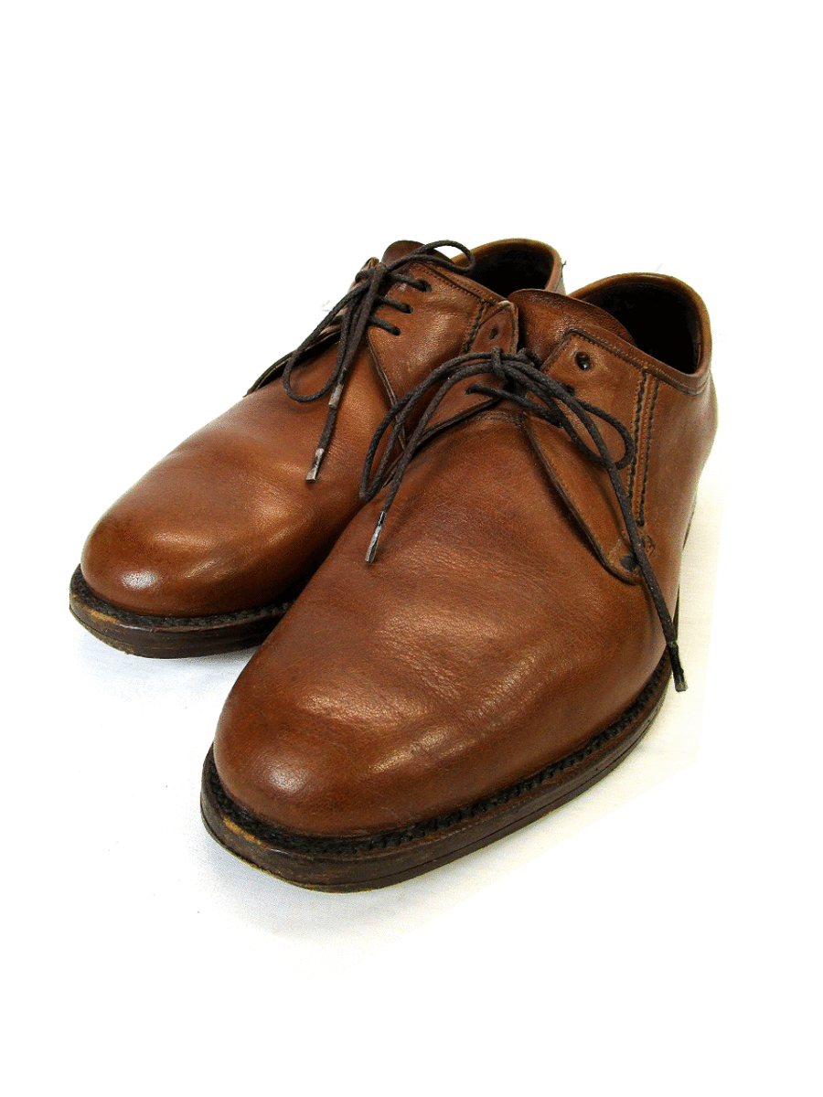 GRENSON グレンソンレザー ENGLAND製 ウォータープルーフ シューズ ドレスシューズ 革靴 ビジネスシューズ プレーントゥ ブラウン UK9