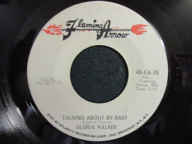 Gloria Walker ： Talking About My Baby 7'' / 45s ★ Side B The Chevelles は Inst Deep Funk ☆ c/w The Chevelles - The Gallop_画像1