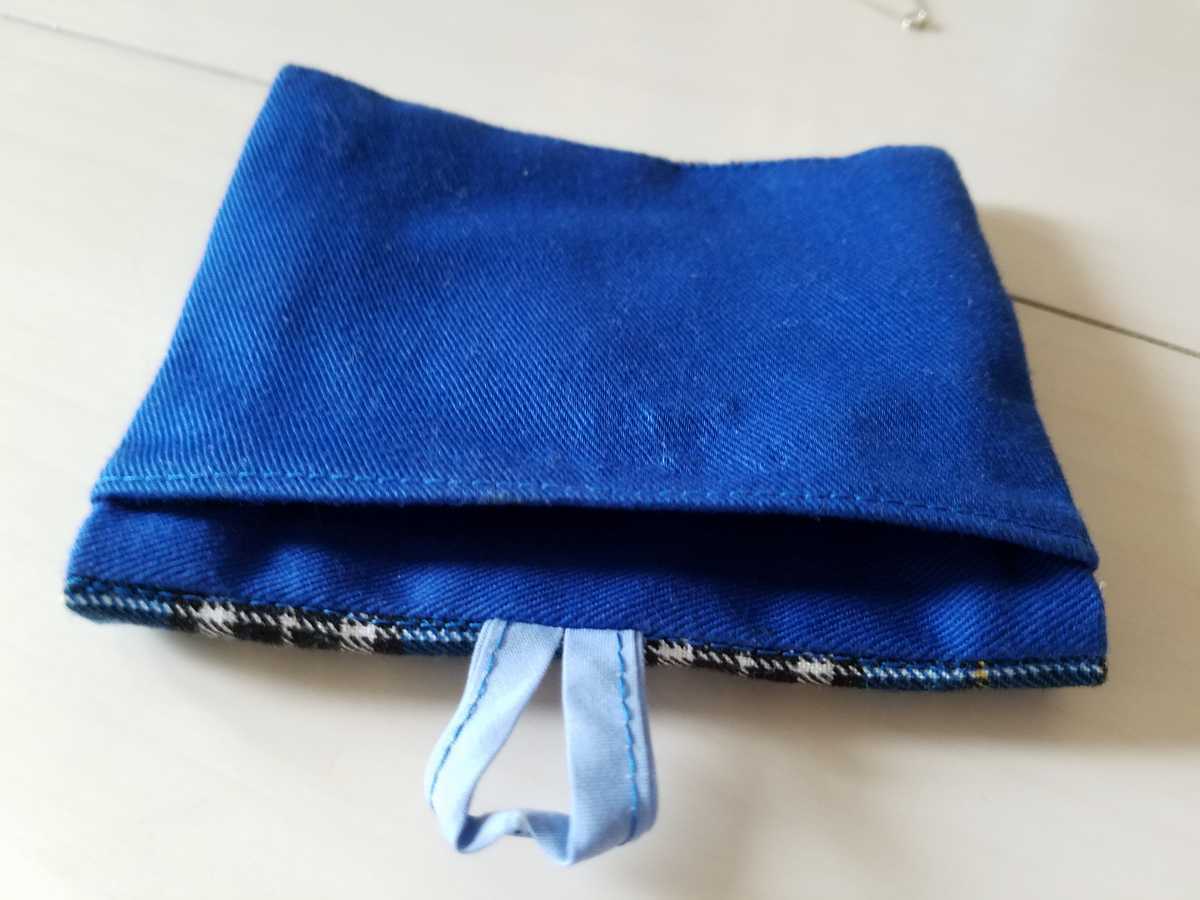  перемещение карман ручная работа карман чехол для салфеток проверка / синий / мужчина 