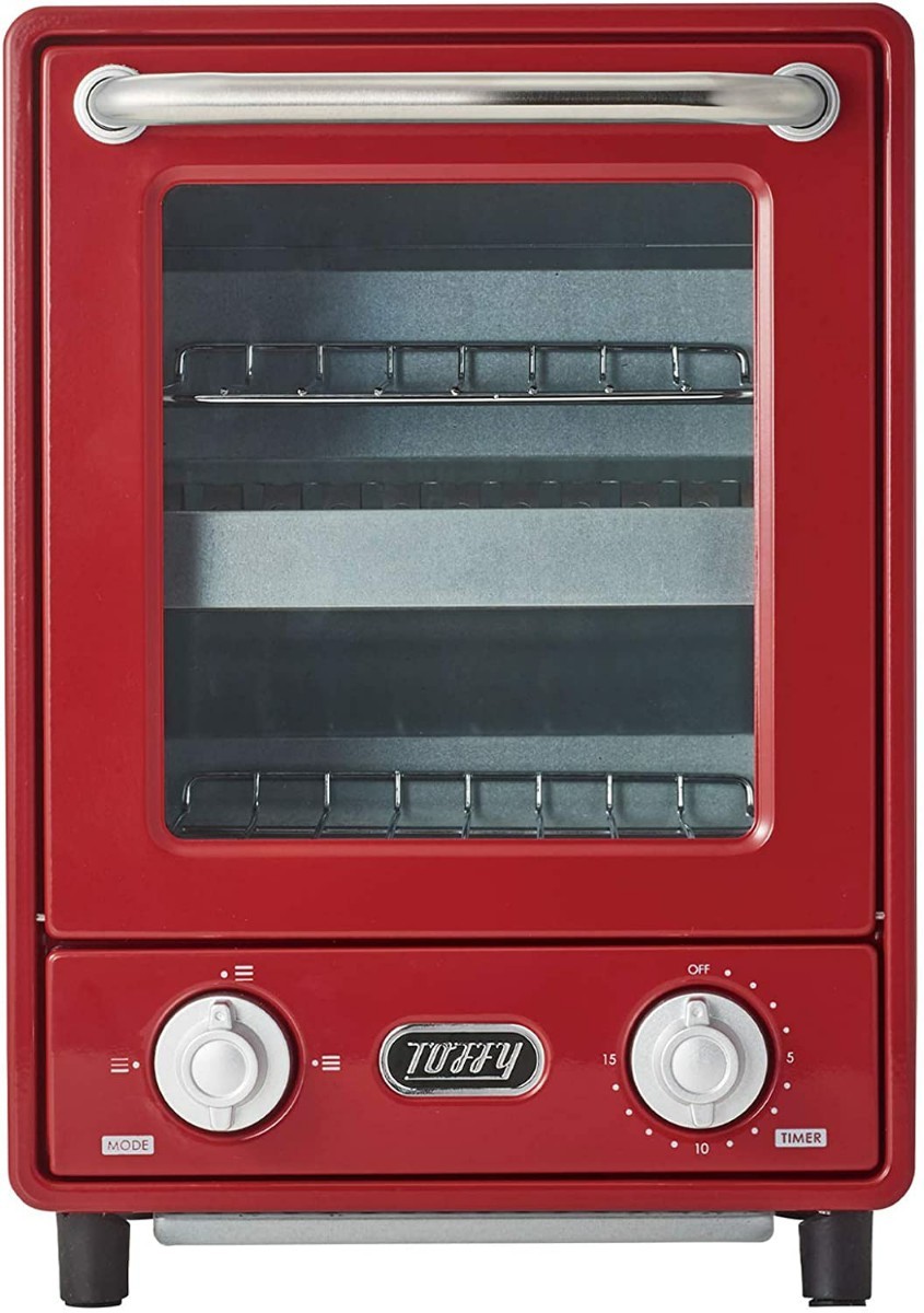 toffyオーブントースター K-TS4（アンティークレッド）赤　 縦型トースタ