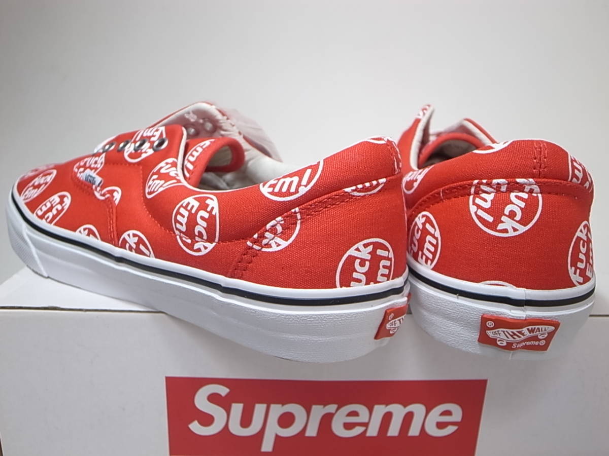 【即決 送料無料】Supreme x VANS Era Fuck Em FE F*ck 27.5cm US9.5新品 シュプリーム バンズ 別注 限定 エラ 赤REDレッド 2014年リリース