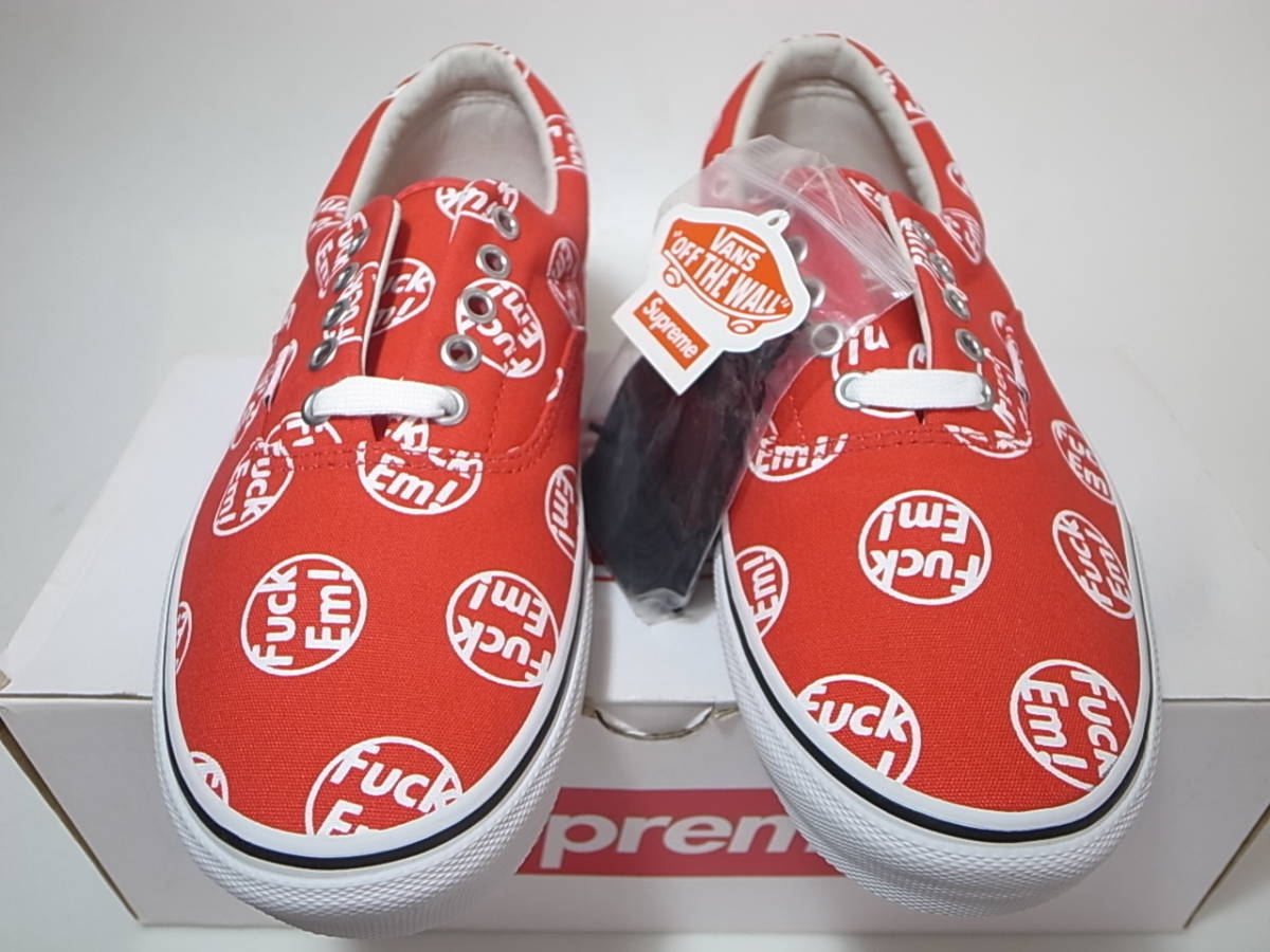 【即決 送料無料】Supreme x VANS Era Fuck Em FE F*ck 27.5cm US9.5新品 シュプリーム バンズ 別注 限定 エラ 赤REDレッド 2014年リリース