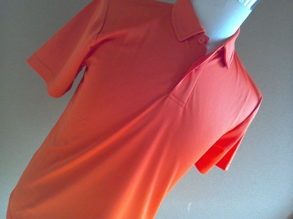 新品 送料無料 ｍｈ3 ポロシャツ オレンジ 150サイズ　 ストレッチ素材 ドライメッシュ 伸びる 男女兼用半袖　_画像10