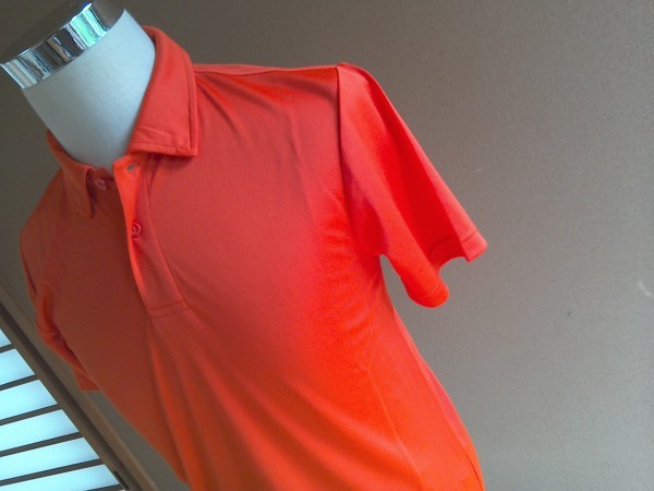 新品 送料無料 ｍｈ3 ポロシャツ オレンジ SS ストレッチ素材 ドライメッシュ 伸びる 男女兼用半袖　_画像1