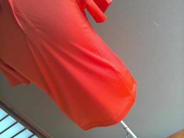 新品 送料無料 ｍｈ3 ポロシャツ オレンジ SS ストレッチ素材 ドライメッシュ 伸びる 男女兼用半袖　_画像2