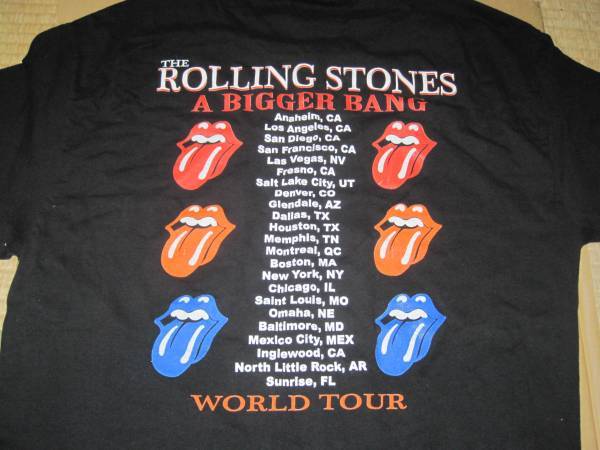 ROLLING STONES ローリングストーンズ A BIGGER BANG WORLD TOUR Tシャツ ミック・ジャガー キース・リチャーズ ロン・ウッド_画像2