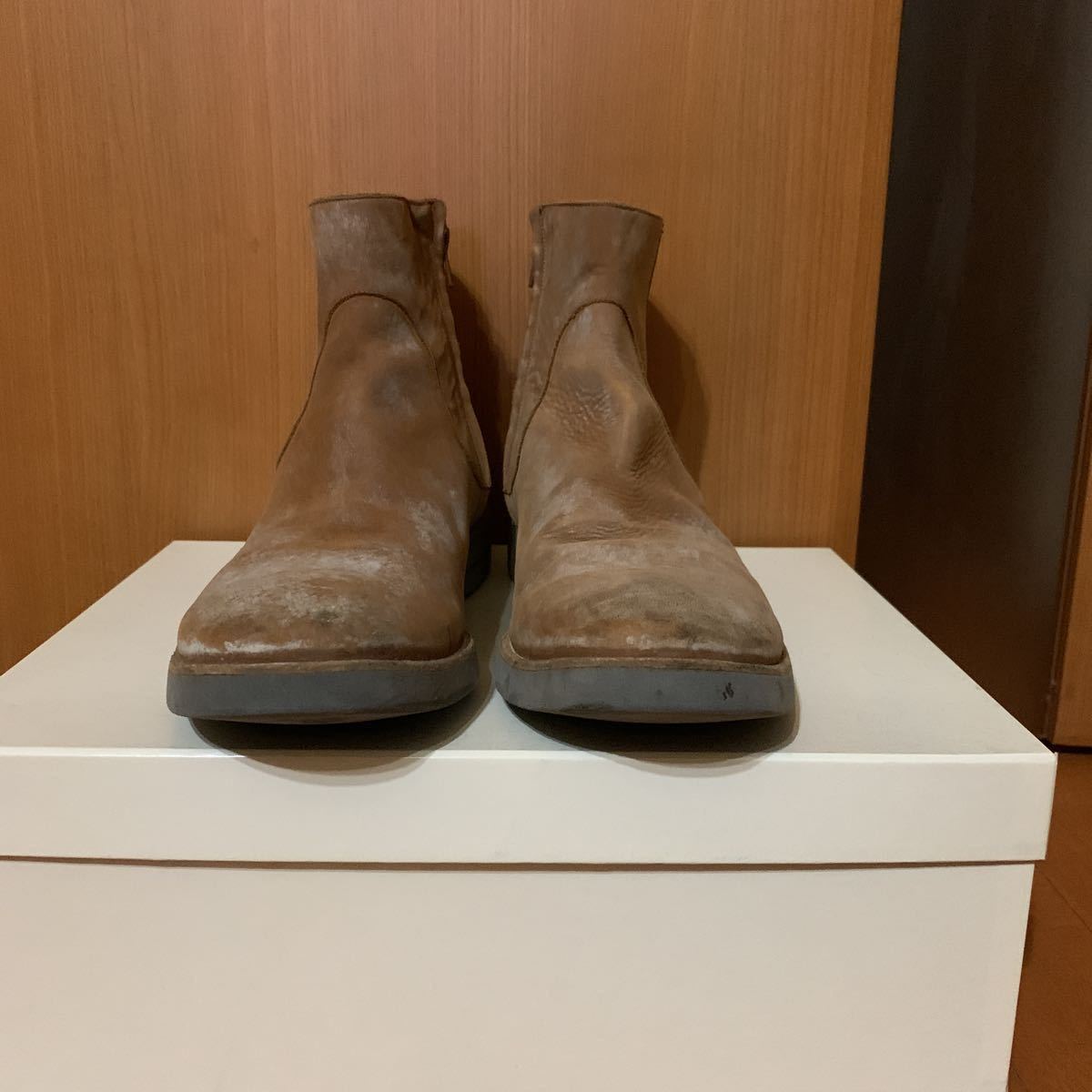 希少『MARTIN MARGIELA22』 USED加工サイドZIPレザーブーツ マルタン