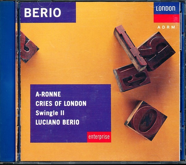 盤面良好 ベリオ/Luciano Berio, Swingle II - Berio：A-Ronne & Cries of London　4枚同梱可能　a4B00000E449_画像1