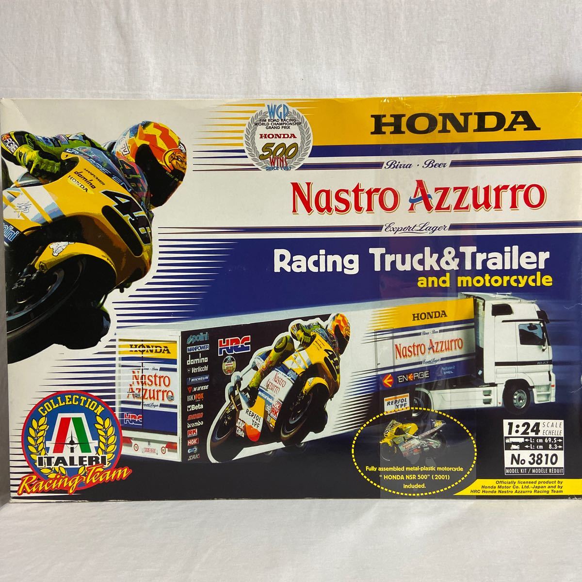 未組立 ITALERI 1/24 Nastro Azzurro Racing トラック　トレーラー HONDA NSR500 V.ロッシ Moto GP絶版プラモデル ミニカー モデルカー
