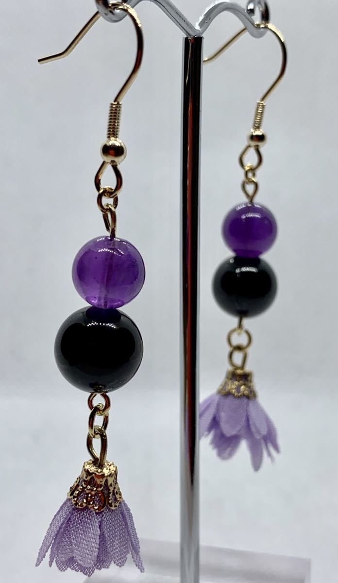  natural stone [ examination . qualifying examination. . a little over .... amulet * a little over .. intention . work . hand ...] Ame si -stroke * onyx flower tassel earrings (817)