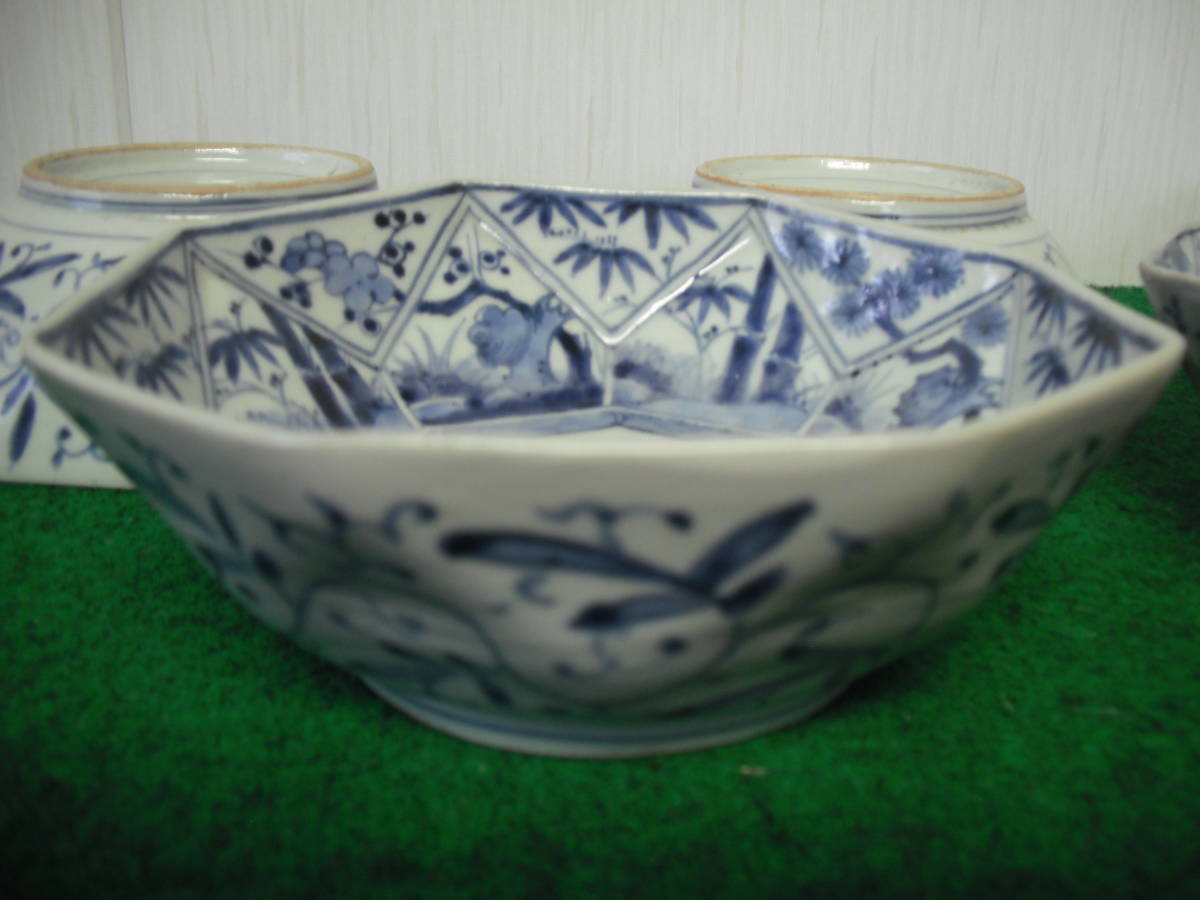 古伊万里染付松竹梅文八角浅鉢(なます皿)5客 | nort.swiss