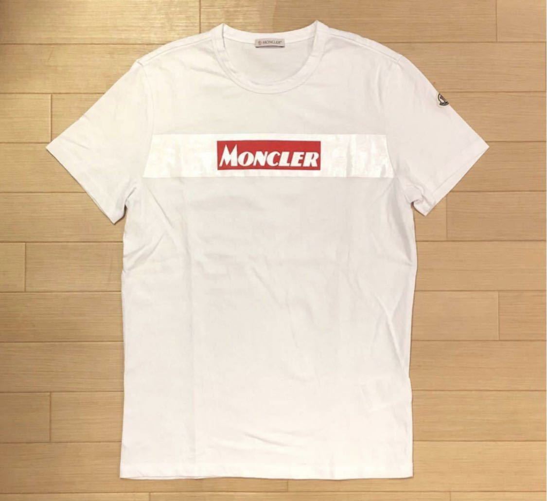 S 日本未発売 モンクレール Moncler Box Logo Maglia マリア 6697 ホワイト White ボックスロゴ 無料長期保証 Tシャツ T-Shirt モデル着用 注目アイテム