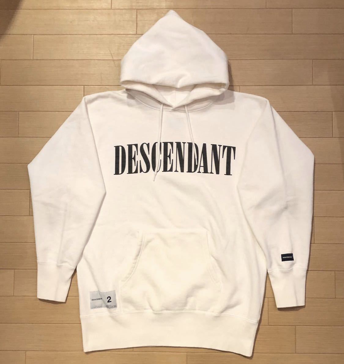 【2】Descendant Logo Hooded Sweatshirt White ディセンダント ロゴ プルオーバーパーカー ホワイト Hoodie フーディー 8444 N2