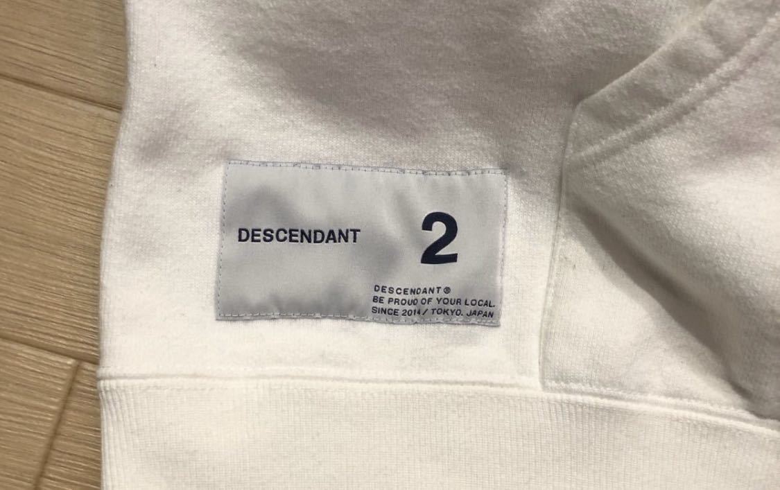 【2】Descendant Logo Hooded Sweatshirt White ディセンダント ロゴ プルオーバーパーカー ホワイト Hoodie フーディー 8444 N2_画像4