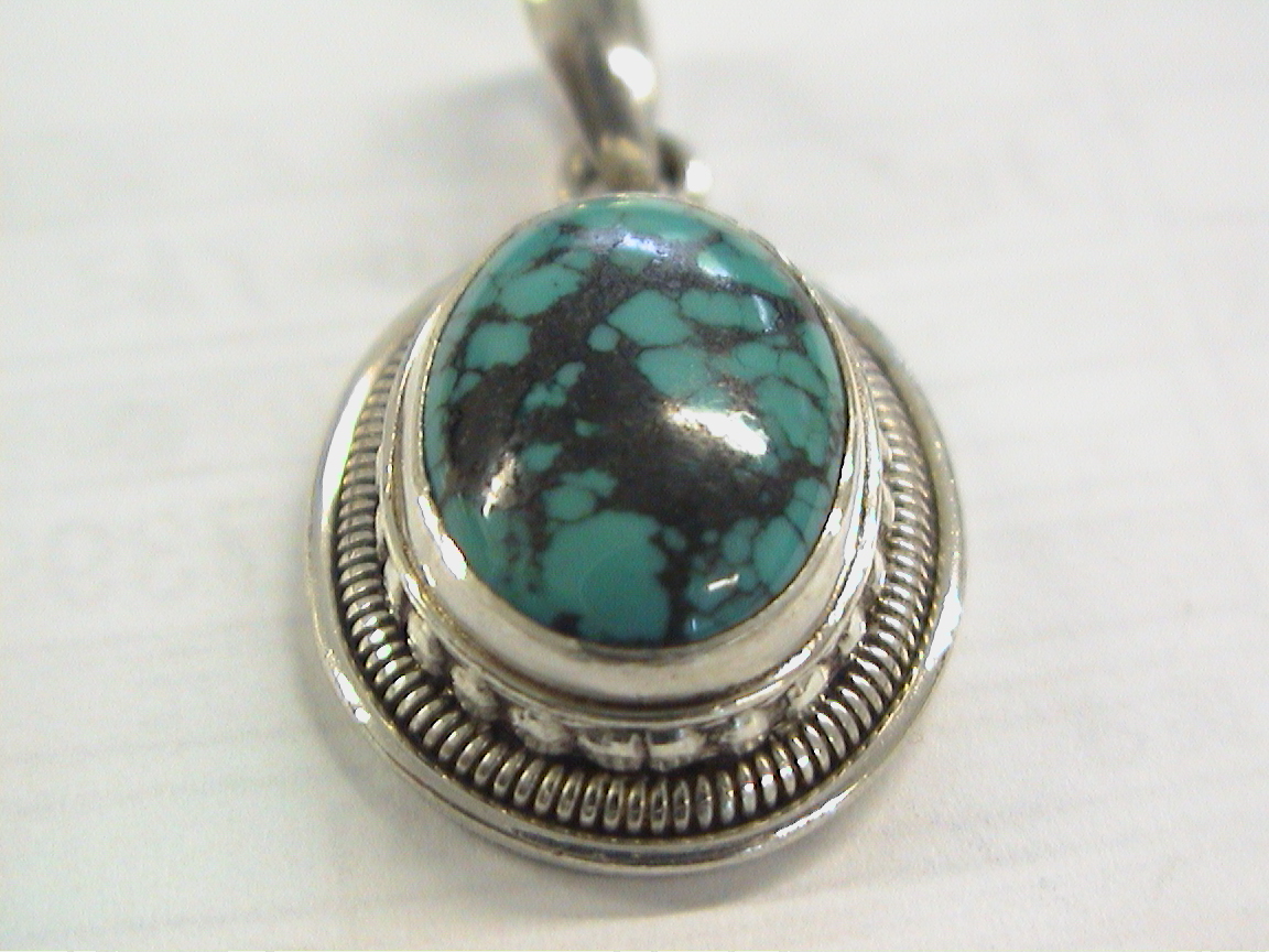 925 silver made turquoise top -9 new goods 7.5g turquoise postage Y120