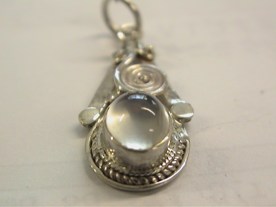 925 silver made moonstone top ( Teardrop ) new goods postage Y120