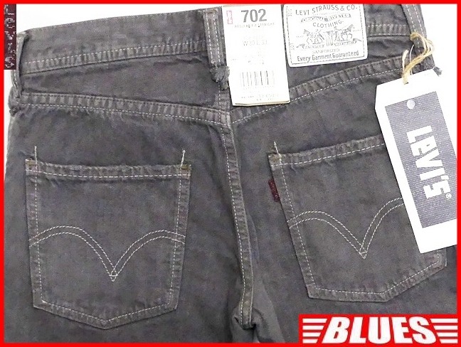 即決★リーバイス702★W30 新品 ホワイトパッケージ ジーンズ グレーデニム Levis メンズ ストレート ジップアップ タグ付き ローライズ