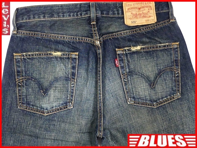 即決★リーバイス501★W30 ストレート ジーンズ Levis メンズ ボタンフライ デニム パンツ 鬼ヒゲ 縦落ち ボトムス ジーパン_画像1