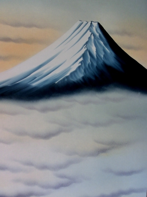 掛軸■富士山「玉峰」雲海 山 古美術 時代物 骨董品■⑫_画像4