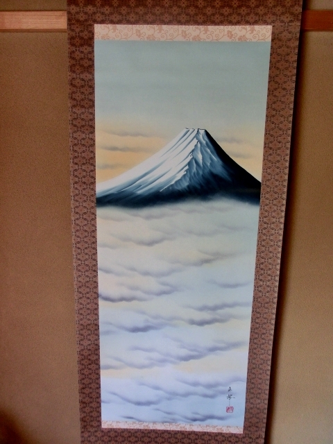 掛軸■富士山「玉峰」雲海 山 古美術 時代物 骨董品■⑫_画像3