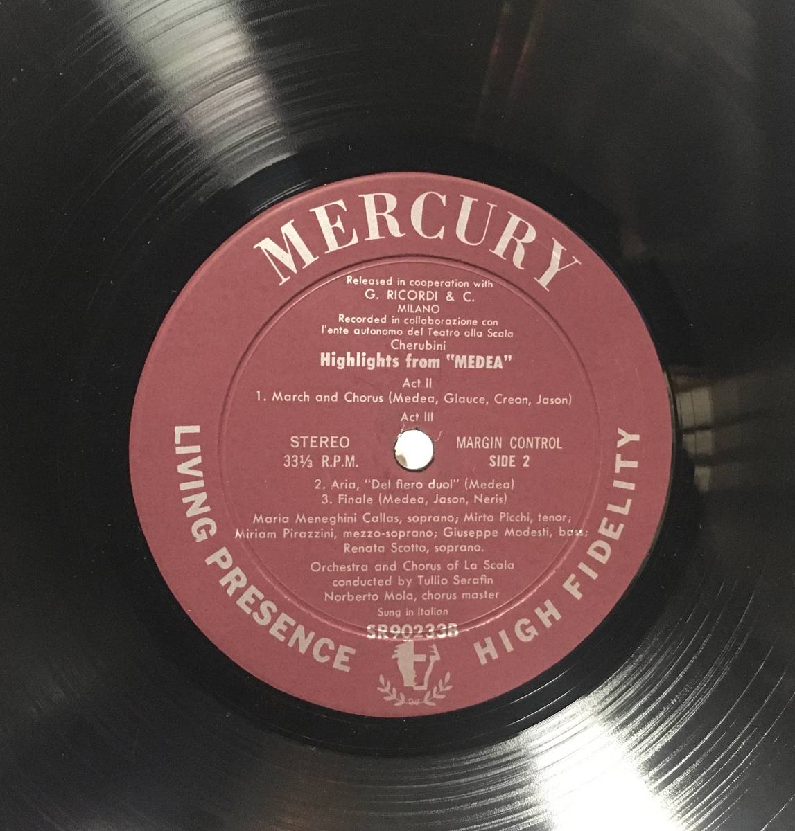 ◆ Maria Meneghini Callas ◆ Highlights from Medea ◆ Mercury 米 深溝_画像3