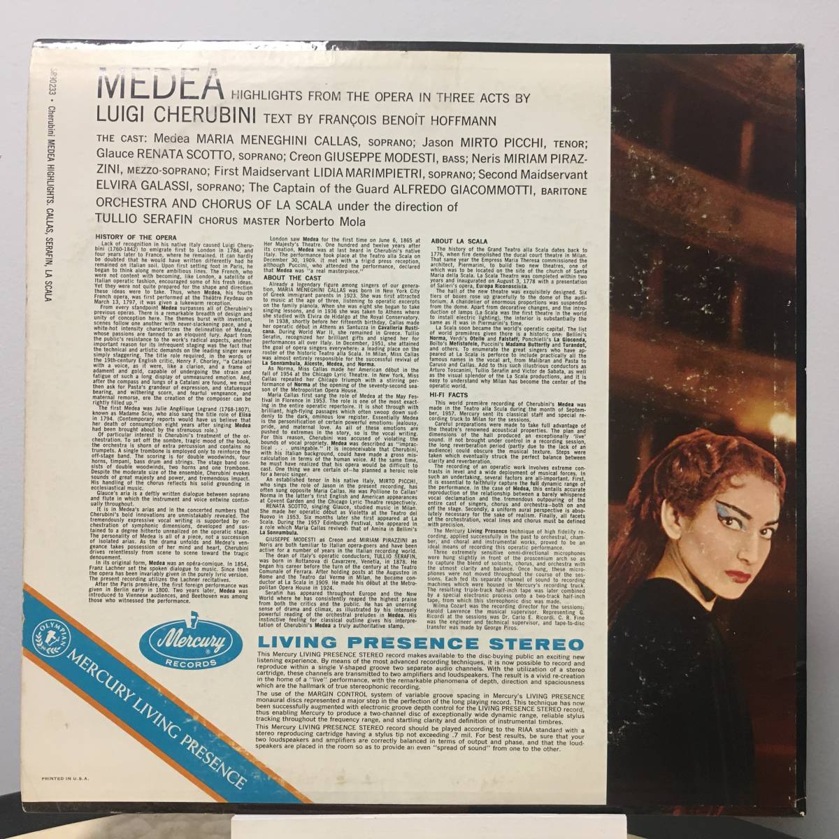 ◆ Maria Meneghini Callas ◆ Highlights from Medea ◆ Mercury 米 深溝_画像2