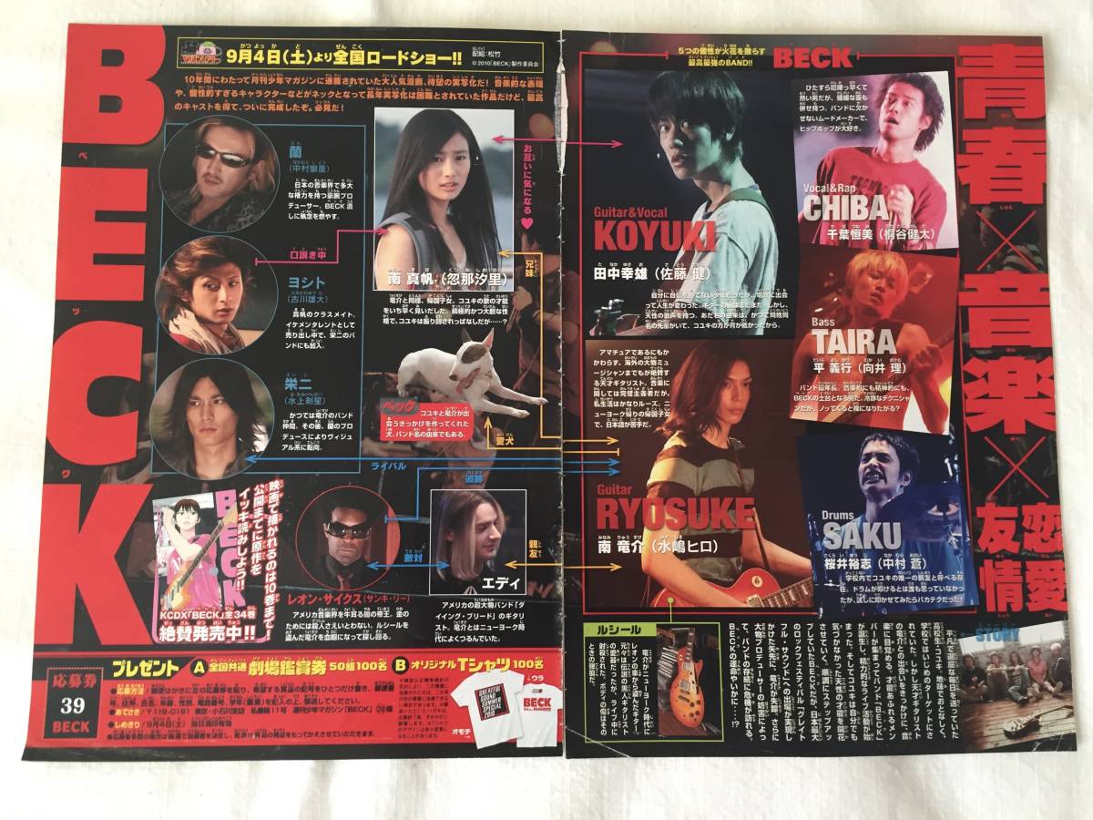 ヤフオク Beck 水嶋ヒロ 佐藤健 向井理 中村蒼 桐谷健太 ヤフオク Beck 水嶋ヒロ 佐藤健 向井理 中村蒼 桐谷健太