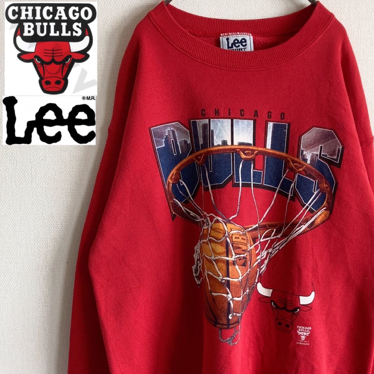 【レア90's古着】Chicago BULLS ×Lee/ブルズ スウェットXL