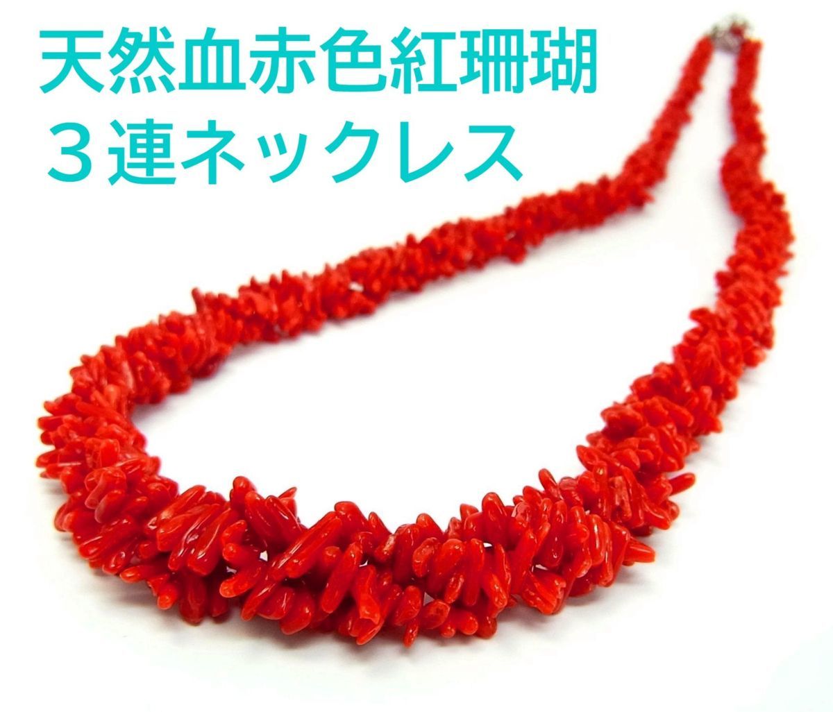3年保証』 土佐珊瑚 二連天然血赤珊瑚 のネックレス - ネックレス 