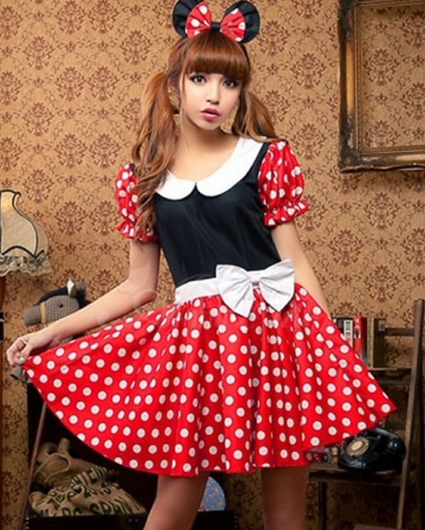 Paypayフリマ ミニーちゃん風 ワンピース カチューシャセット 新品 Paypayフリマ ミニーちゃん風 ワンピース カチューシャセット 新品