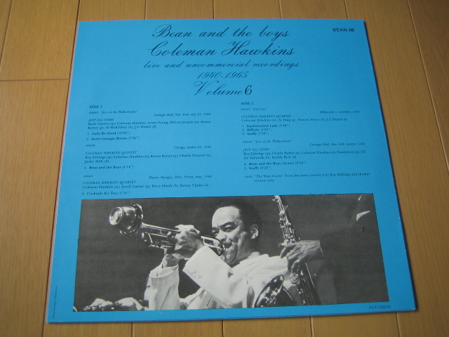 【LP】 Coleman Hawkins / Bean and the boys / volume6 1940-1965 / 落札額5千円で送料無料。_画像3