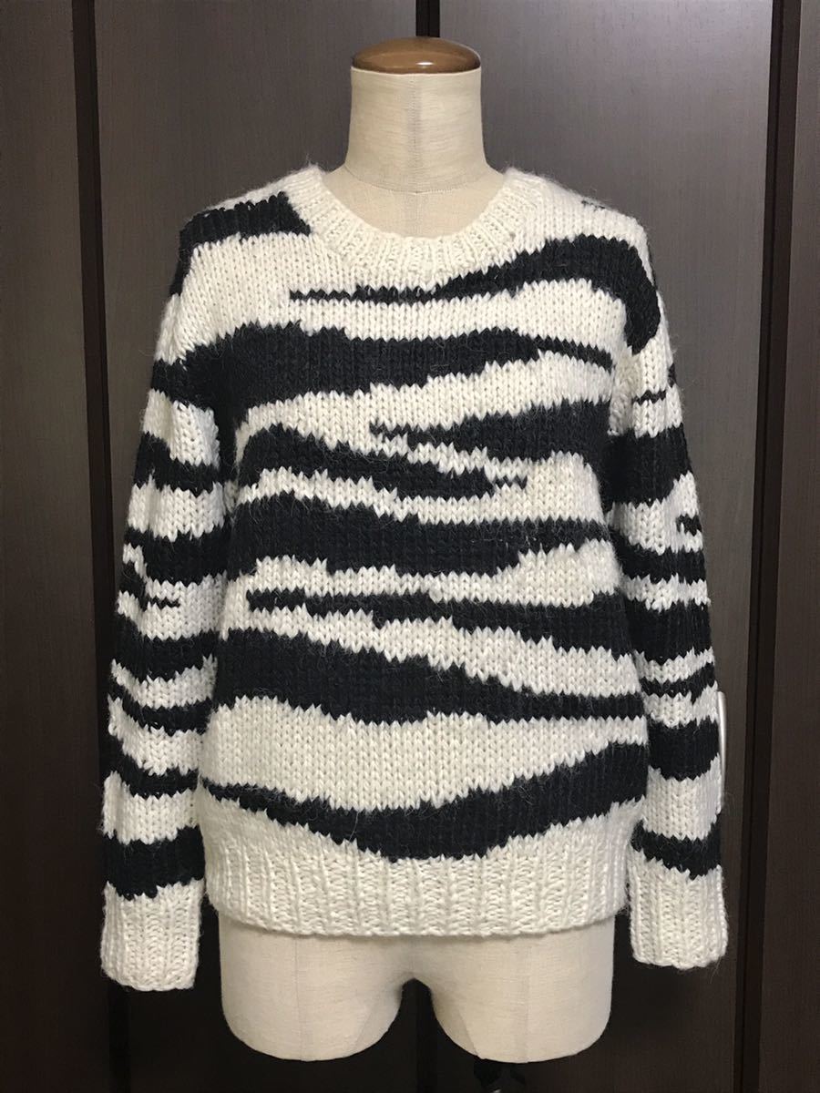 美品 定価約2万 LE CIEL BLUE ルシェルブルー ゼブラ柄ニット|PayPay