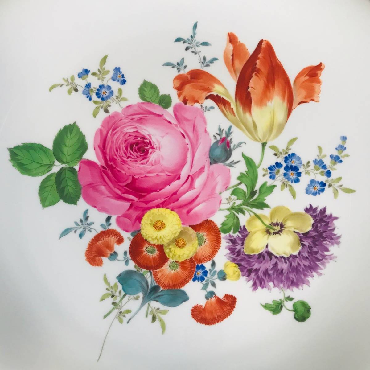 Meissen マイセン/※1級品 飾り大皿 31cm フラワーブーケ 美品 | www