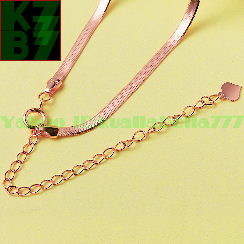 [ permanent gorgeous ] lady's pink gold chain necklace 18K gold woman she memory day birthday present accessory * length 35cm proof attaching I75