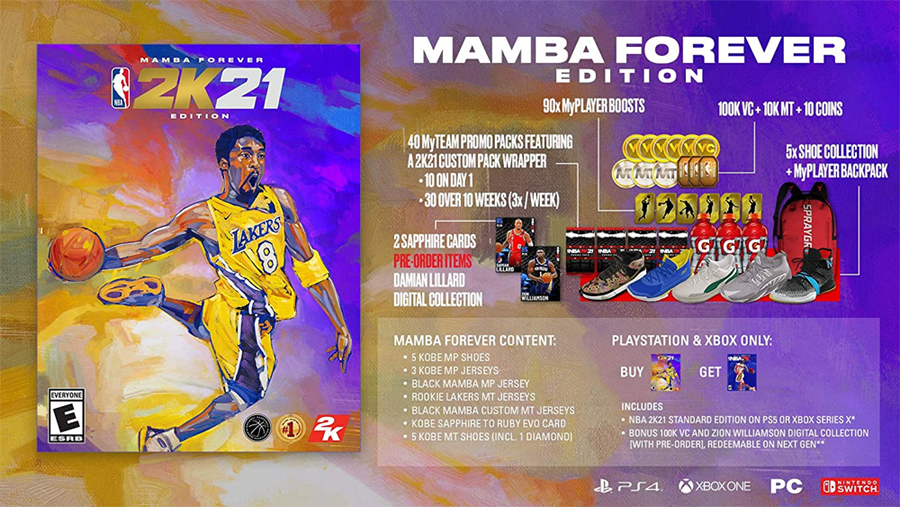 (新品) Nintendo Switch スイッチ 北米版 NBA 2K21 Mamba Forever Edition マンバ フォーエバー エディション_画像2