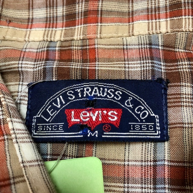 USA古着 70～80's Levis ビッグE チェックウエスタンシャツ M ヴィンテージ アメリカ古着 オールド リーバイス ⑧_画像5