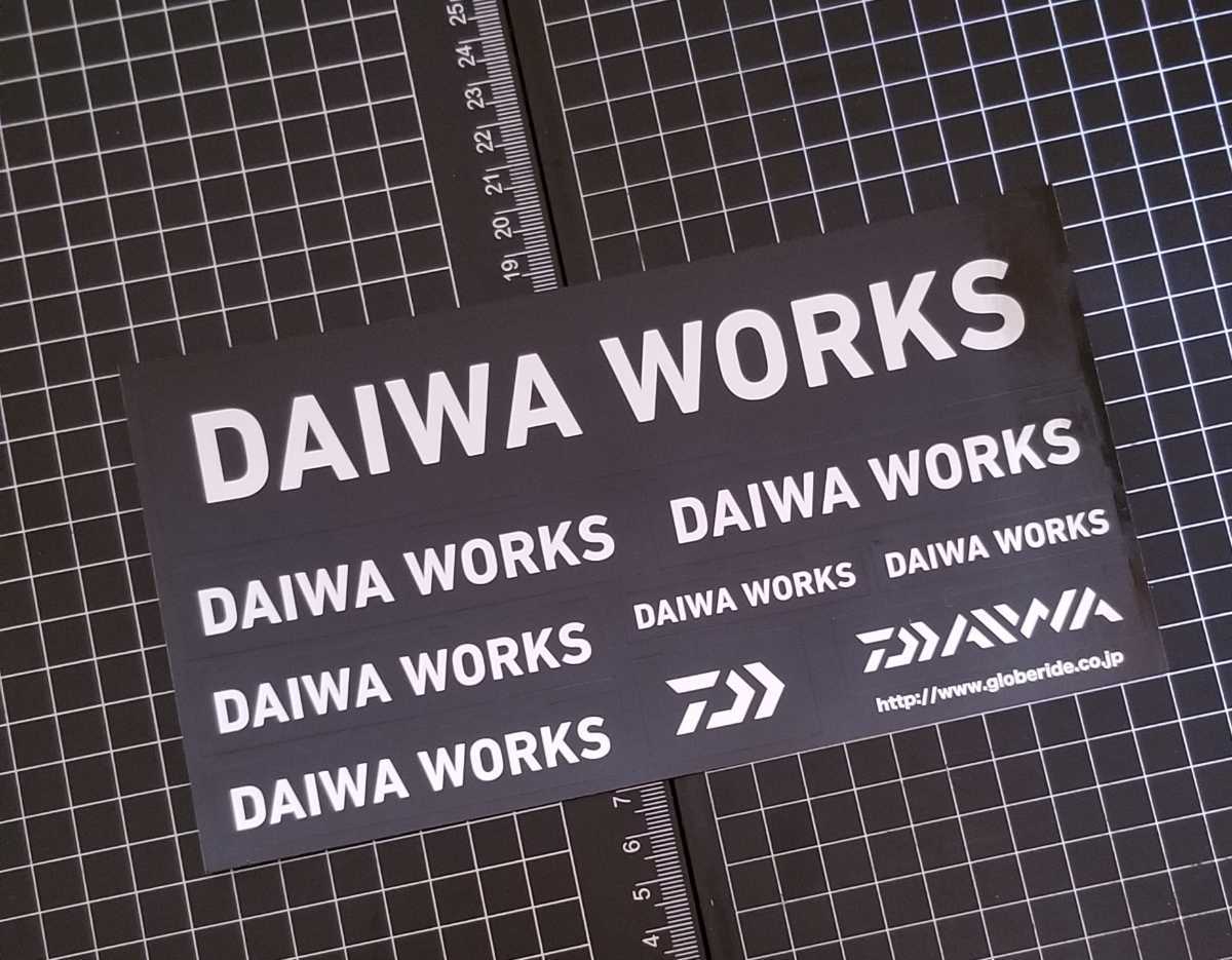 DAIWA　WORKS 　ダイワ ワークス ステッカー/　シルバー　ブラック　Silver　BLACK　黒色　黒銀　グローブライド　シール_画像2