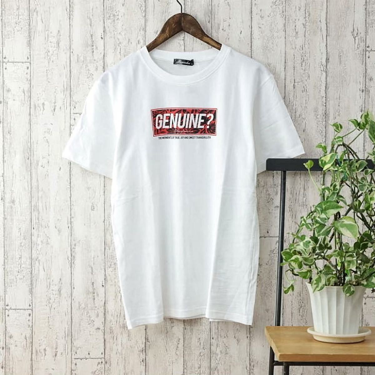 プリントTシャツ メンズ 半袖 クルーネック genuineプリントL