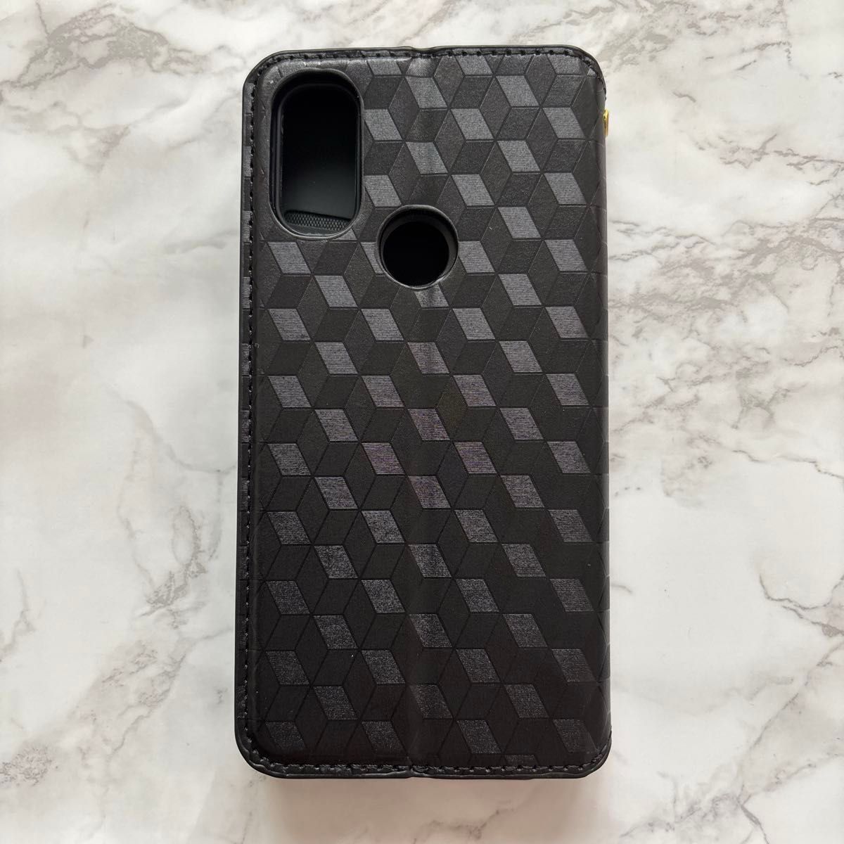 【訳あり】Android One S9 ケース 手帳型 Qi充電対応 マグネット式　ブラック　ストラップ付　カッコいい