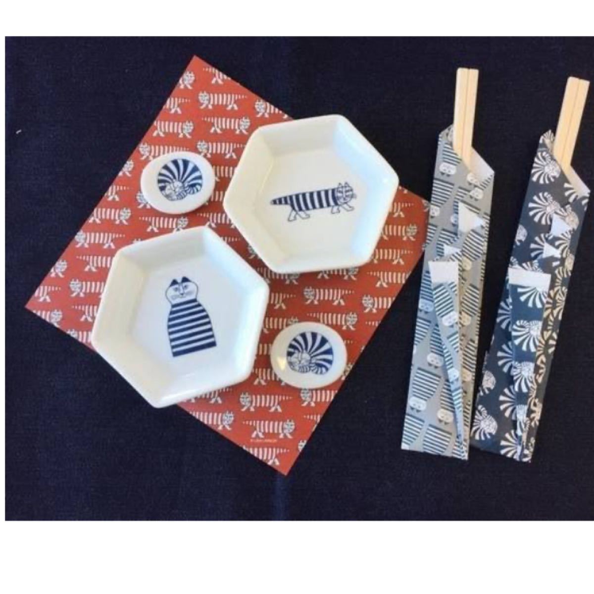 リサラーソン 六角豆皿 & 箸置きセット