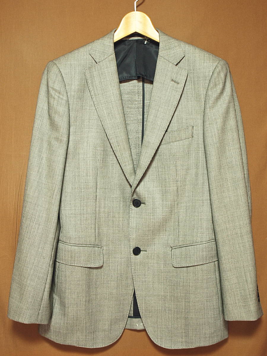 【予約販売】本 千鳥格子風模様２ボタン細身スーツ(Ｓサイズ)タイト秋冬物 Sサイズ以下