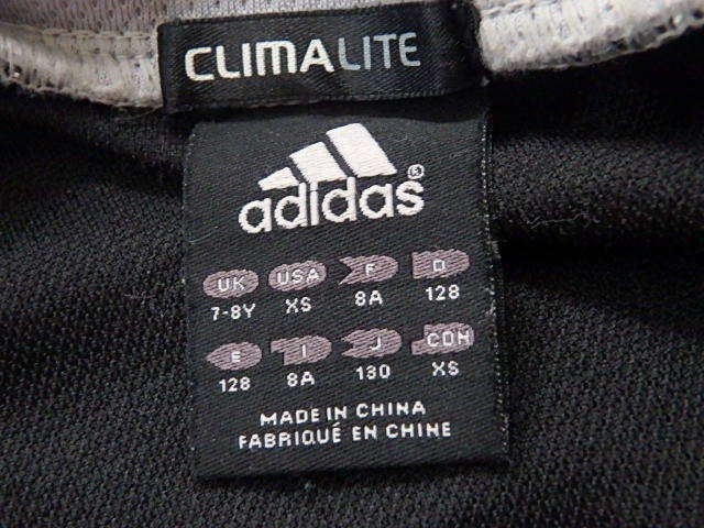 (n000u)アディダス　ジャージ　130　上着　上のみ　黒　ブラック　adidas　男の子　男児　キッズ_画像7