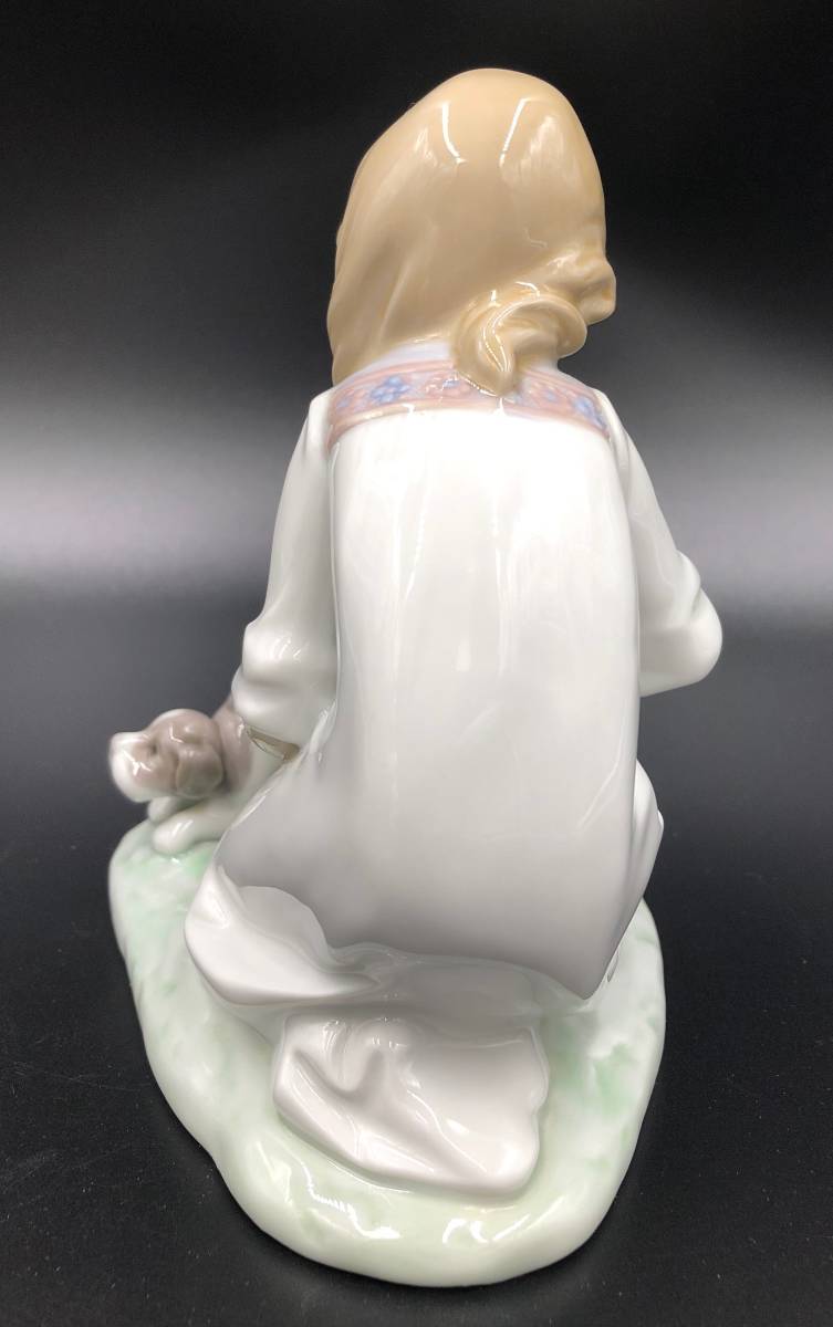 絶版 リヤドロ こっそりお外へ Lladro Joy In A Basket 5595 少女 犬