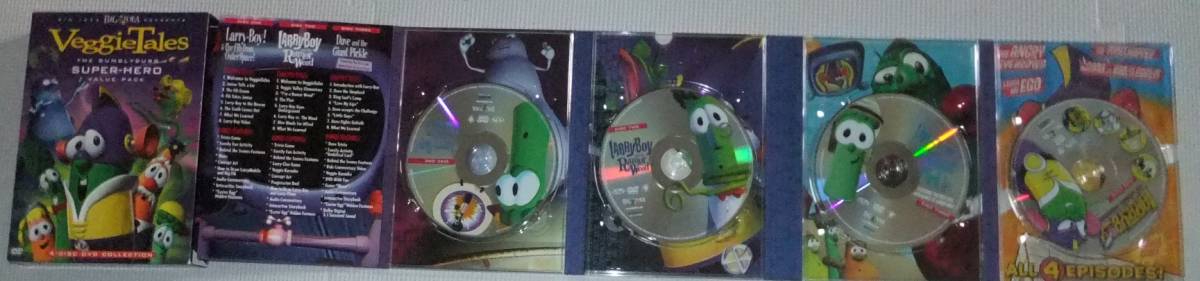 DVD 4枚セット VeggieTales ベジテール　SuperHero Value PackVeggie Tales 輸入盤 英語学習　ネイティブ　美品　_画像1