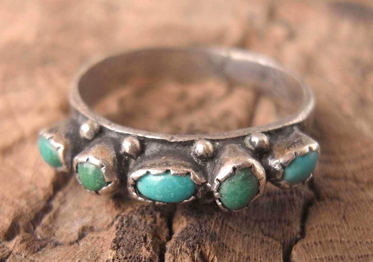 40s 50s ビンテージ NAVAJO ナバホ Fred Harvey ターコイズ RING スネークアイ USA アメリカ製 vintage インディアンジュエリー _画像2